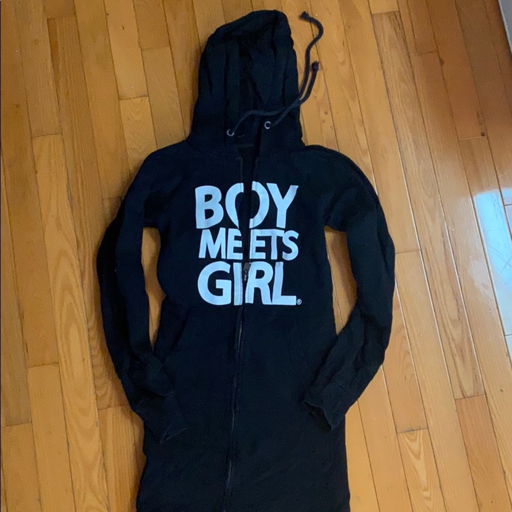 Long black hoodie